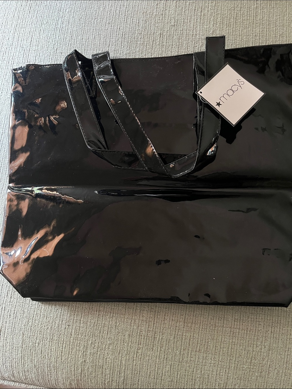 Macy's Black Patent large Tote